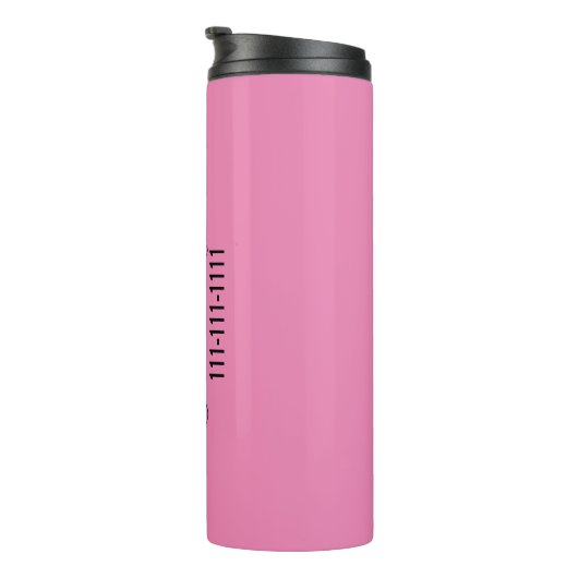 ビジネス名ピンクとブラックエレガントのスクリプト&電話 タンブラー (回転右)