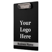 ビジネス名ブラックとシルバーあなたのロゴテンプレート クリップボード (左)