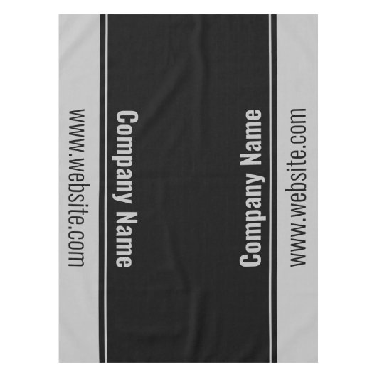 ビジネス名ブラックアンドグレーウェブサイト文字テンプレート テーブルクロス (正面)