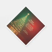 ビジネス名メッセージグリーンクリスマスツリー スタンダードランチョンナプキン (角)