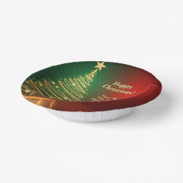 ビジネス名メッセージグリーンクリスマスツリー ペーパーボウル