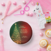 ビジネス名メッセージグリーンクリスマスツリー ペーパーボウル (パーティー)