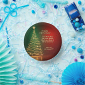 ビジネス名メッセージグリーンクリスマスツリー ペーパーボウル (パーティー)