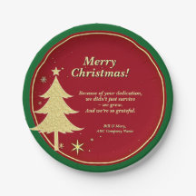 ビジネス名メッセージレッド、金ゴールドクリスマスツリー7"