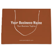 ビジネス名モダンシエナミニマルブラウンテンプレート ラージペーパーバッグ (正面)