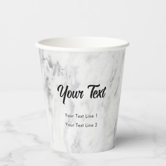 ビジネス名モダンプロフェッショナル白大理石 紙コップ (正面)
