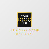 ビジネス名ロゴストアフロントブラック&金ゴールド ウィンドウサイン (シート)