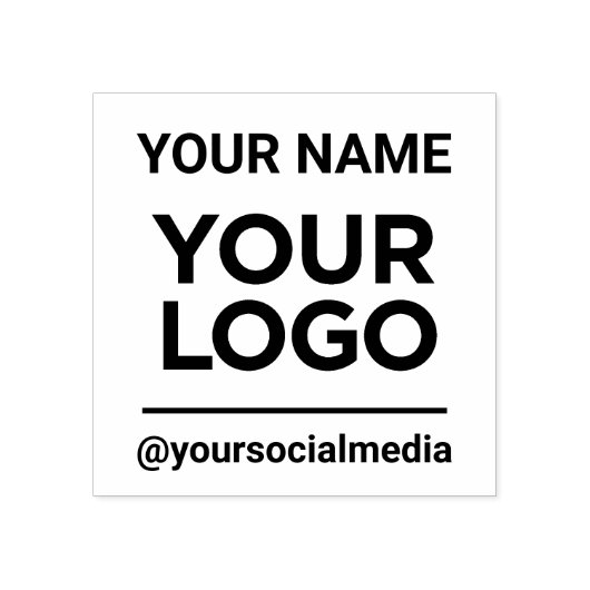 ビジネス名ロゴソーシャルメディアモダンシンプル ラバースタンプ (インプリント)