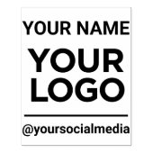 ビジネス名ロゴソーシャルメディアモダン大 ラバースタンプ (インプリント)