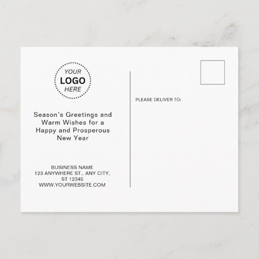 ビジネス名ロゴ&フォトメリークリスマス ポストカード (裏面)