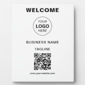 ビジネス名ロゴ&QRコードウェルカムプラーク フォトプラーク (正面)