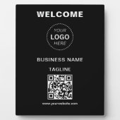 ビジネス名ロゴ&QRコードウェルカムプラーク フォトプラーク (正面)