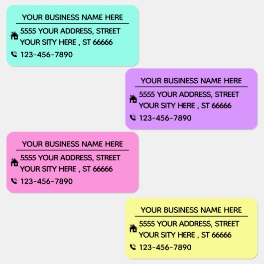 ビジネス名住所 シールの例 ラベル (グループ)