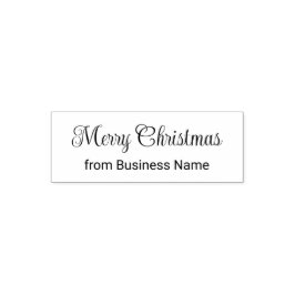ビジネス名入りクリスマスの筆記体メッセージ セルフインキングスタンプ