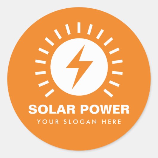 ビジネス名太陽の付きパワーカスタムステッカー ラウンドシール (正面)