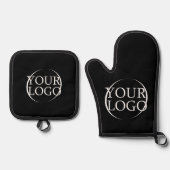 ビジネス名独自の会社文字の作成 鍋つかみ&鍋敷きセット (正面)