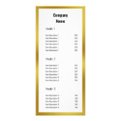 ビジネス名白およびフェイク金ゴールド価格表 ラックカード (正面)