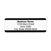 ビジネス名白黒差出人住所 ラベル (正面)