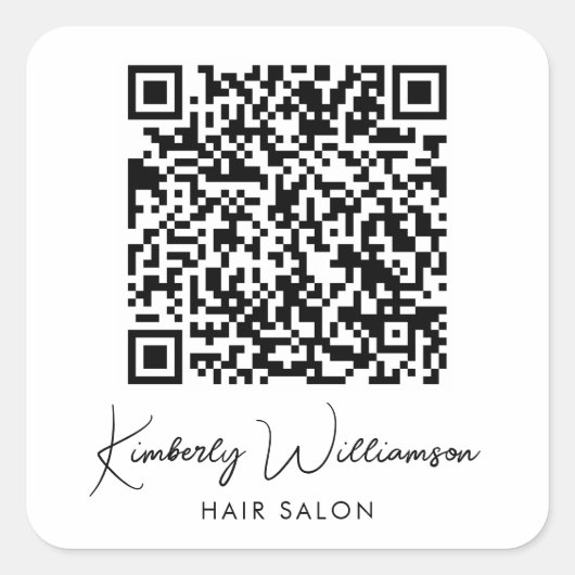 ビジネス名署名スクリプトQRコード スクエアシール (正面)