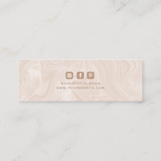 ビジネス名衣類サイズラベル大理石 コーリングカード (裏面)