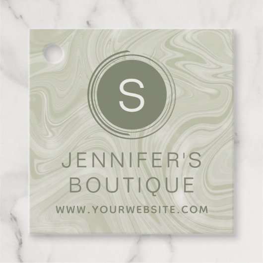 ビジネス名衣類サイズラベル大理石 フェイバータグ (正面)