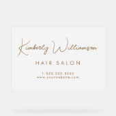 ビジネス名金ゴールド署名スクリプト停止 アクリルサイン (正面)