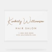 ビジネス名金ゴールド署名スクリプト停止 アクリルサイン (正面)