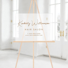 ビジネス名金ゴールド署名スクリプト停止 アクリルサイン