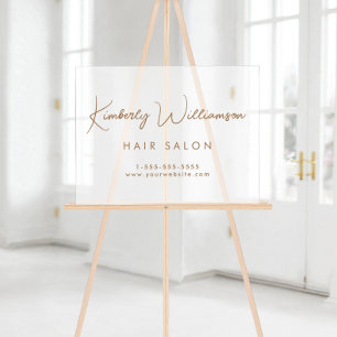 ビジネス名金ゴールド署名スクリプト停止 アクリルサイン