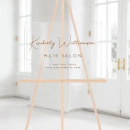 ビジネス名金ゴールド署名スクリプト アクリルサイン