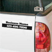 ビジネス名電話番号白黒テンプレート バンパーステッカー (トラック上)