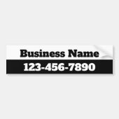 ビジネス名電話番号白黒テンプレート バンパーステッカー (正面)
