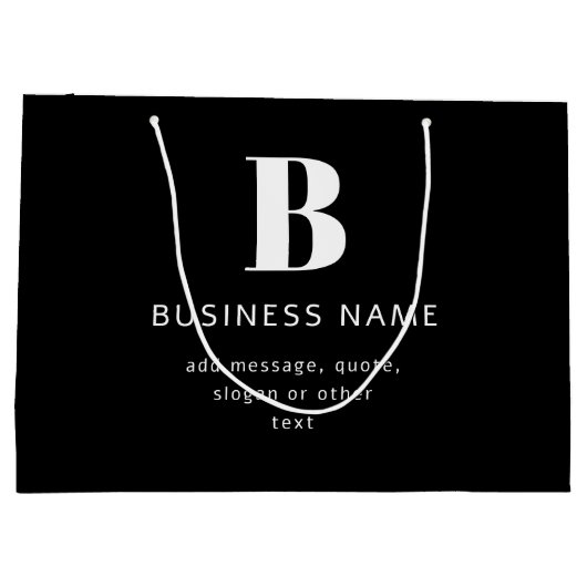 ビジネス名、モノグラム＆追加テキストを作成 ラージペーパーバッグ (裏面)