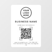ビジネス名 QR コード ロゴ 白 ウィンドウサイン (シート)