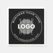 ビジネス名、Webサイト+アップロードされたイメージ スタンダードカクテルナプキン (正面)