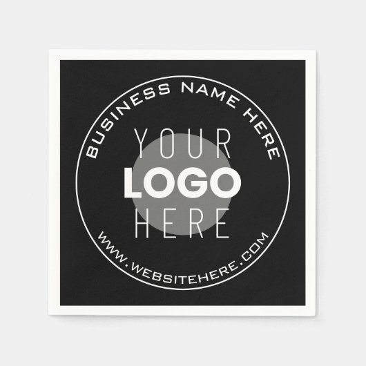 ビジネス名、Webサイト+アップロードされたイメージ スタンダードカクテルナプキン (正面)