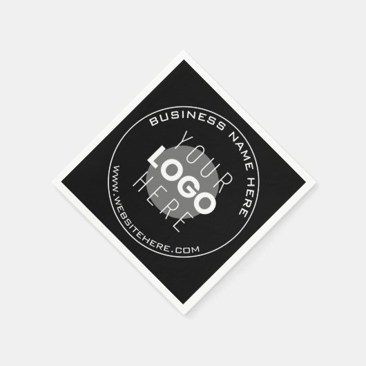 ビジネス名、Webサイト+アップロードされたイメージ スタンダードカクテルナプキン (角)