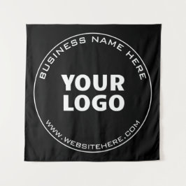 ビジネス名、Webサイト+アップロードされたイメージ タペストリー