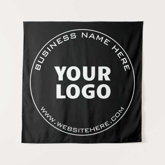 ビジネス名、Webサイト+アップロードされたイメージ タペストリー (正面)