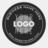 ビジネス名、Webサイト+アップロードされたイメージ ラウンドシール (正面)