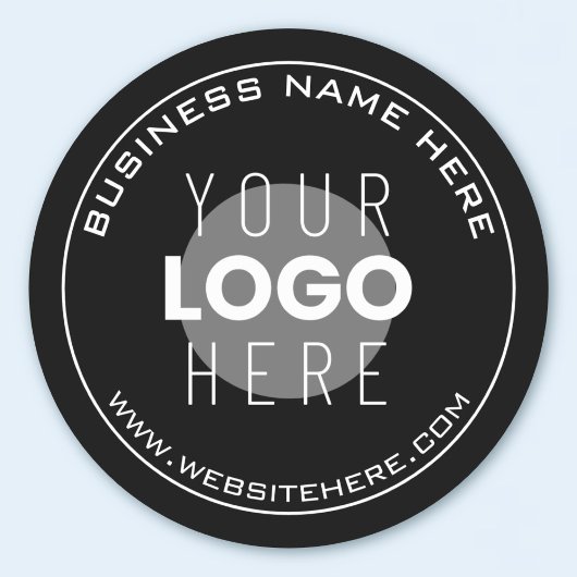 ビジネス名、Webサイト+アップロードされたイメージ ラウンドシール