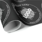 ビジネス名、Webサイト+アップロードされたイメージ ラッピングペーパー (ロールコーナー)