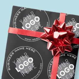 ビジネス名、Webサイト+アップロードされたイメージ ラッピングペーパー