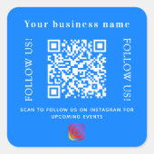 ビジネス名bright blue qrコードInstagram スクエアシール (正面)