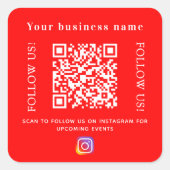 ビジネス名bright red qrコードInstagram スクエアシール (正面)