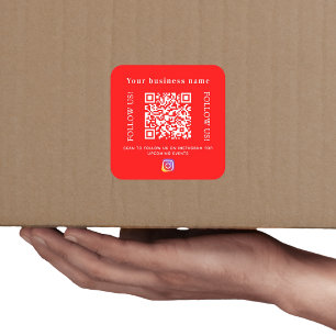 ビジネス名bright red qrコードInstagram スクエアシール