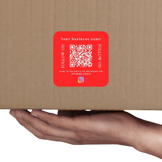 ビジネス名bright red qrコードInstagram スクエアシール