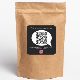 ビジネス名qrコードソーシャルメディアのインストール黒 スクエアシール