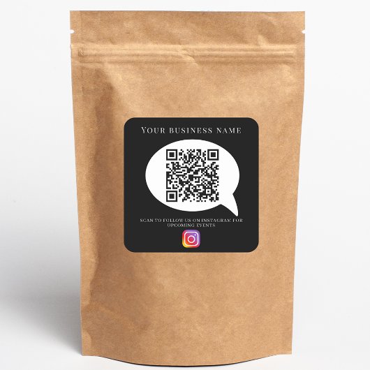 ビジネス名qrコードソーシャルメディアのインストール黒 スクエアシール