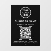 ビジネス名QRコードロゴ ブラック＆ホワイト ウィンドウサイン (シート)